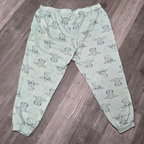 Star Wars Green Mandalorian The Child 2 Piece Pajama Set Soft PJ Top & Pants XL - Picture 4 of 11